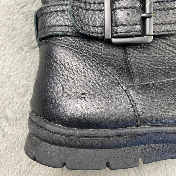 b.o.c. Tall Riding Boots Womens 6.5 Black Leather Z58503 Buckle Zip Equestrian - Picture 10 of 13